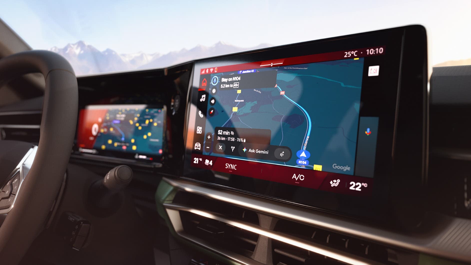 Painel digital e central multimídia da Renault Niagara
